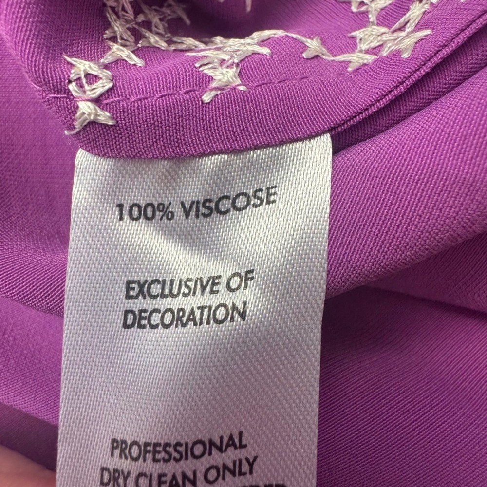 NEW Figue Dress Kaftan XS Purple Peacock Embroidered Maxi Spring Wedding Guest - Picture 9 of 14